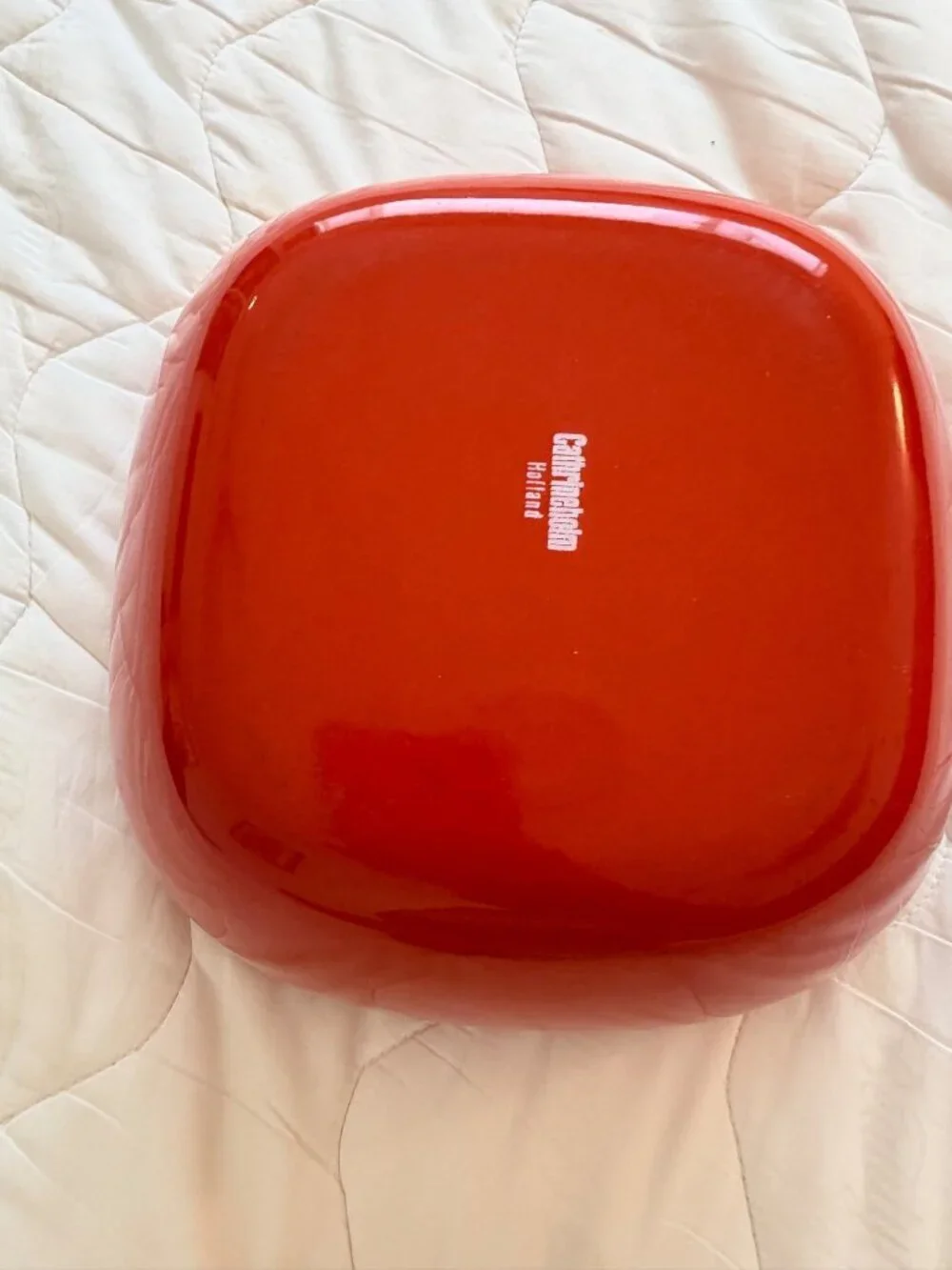 Cathrineholm Enamelware Metal Square Bowl Orange Minimalist Functional MCM